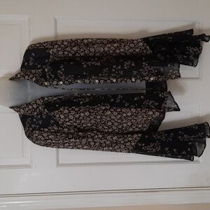 FREE PEOPLE BLACK COMBO BLOUSE SZ XS